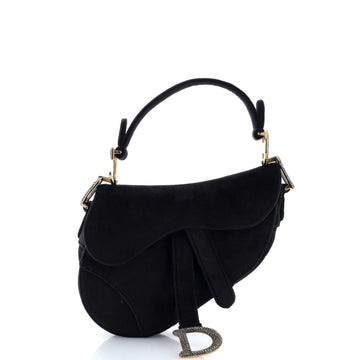Christian Dior Saddle Handbag Velvet with Crystals Mini