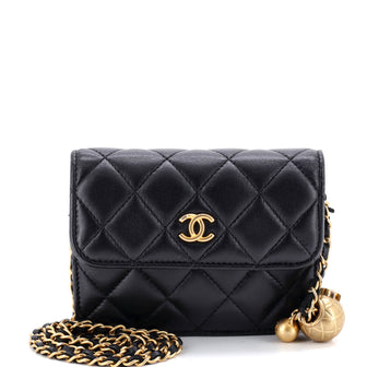 Chanel Pearl Crush Flap Clutch with Chain Quilted Lambskin Mini