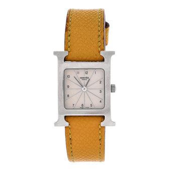 Hermes Heure H Quartz Watch Stainless Steel and Leather 21