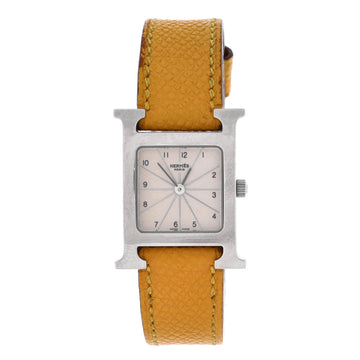 Hermes Heure H Quartz Watch Stainless Steel and Leather 21