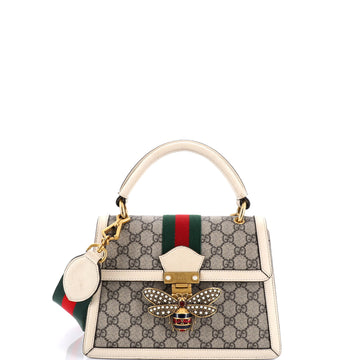 Gucci Queen Margaret Top Handle Bag GG Coated Canvas with Leather Small