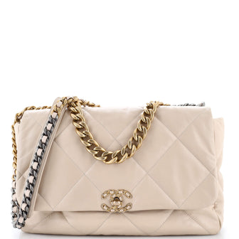 19 Flap Bag Quilted Leather Maxi