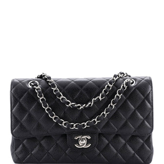 Chanel Classic Double Flap Bag Quilted Caviar Medium