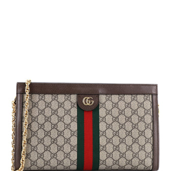 Gucci Ophidia Chain Shoulder Bag GG Coated Canvas Medium