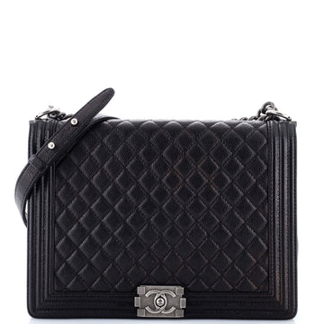 Chanel Boy Flap Bag Quilted Caviar Large
