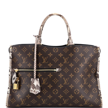 Louis Vuitton Popincourt NM Handbag Monogram Canvas with Python MM