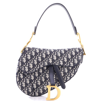Christian Dior Saddle Handbag Oblique Canvas Medium