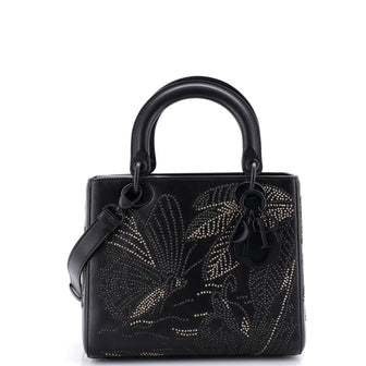 Christian Dior Butterfly Lady Dior Bag Embroidered and Beaded Leather Medium