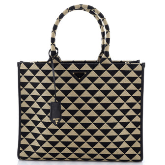 Prada Symbole Shopper Tote Jacquard Large