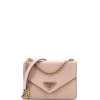 Prada Envelope Flap Chain Shoulder bag Saffiano Leather Small