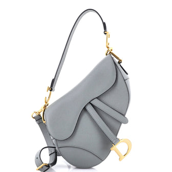 Christian Dior Saddle Handbag with Strap Leather Medium