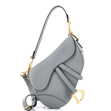 Christian Dior Saddle Handbag with Strap Leather Medium