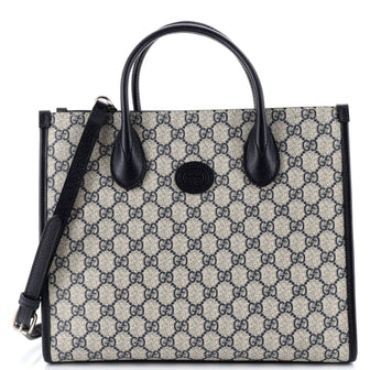 Gucci Interlocking G Tote GG Coated Canvas and Leather Small