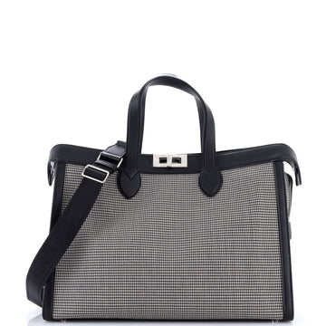 Fendi Peekaboo ISeeU Forty8 Handbag Houndstooth Wool