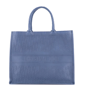 Christian Dior Book Tote Oblique Embossed Calfskin Large