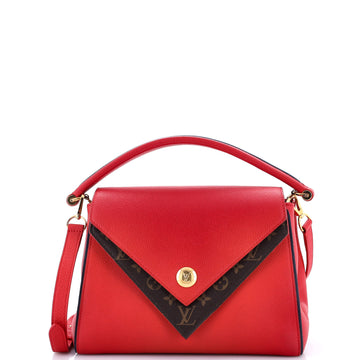 Louis Vuitton Double V Handbag Calfskin with Monogram Canvas