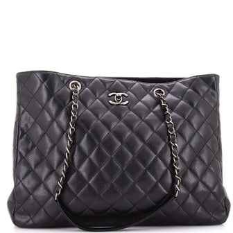 Chanel Classic CC Shopping Tote Quilted Caviar Large