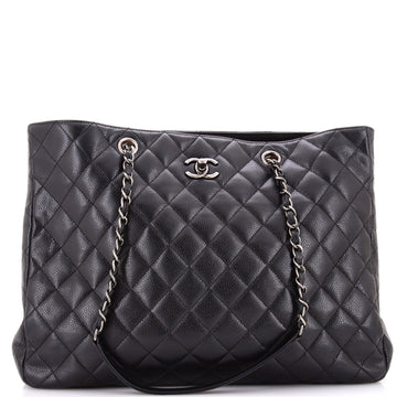 Chanel Classic CC Shopping Tote Quilted Caviar Large