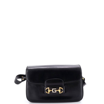 Gucci Vintage Interlocking Horsebit Flap Shoulder Bag Leather Medium
