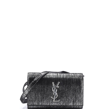 Saint Laurent Classic Monogram Kate Belt Bag Metallic Leather