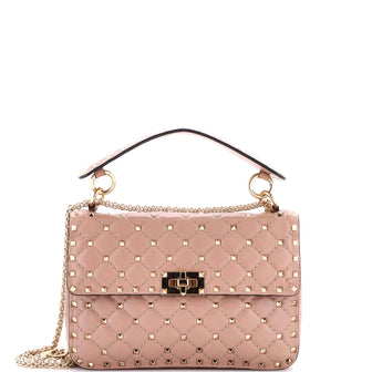 Valentino Garavani Rockstud Spike Flap Bag Quilted Leather Medium