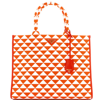 Prada Symbole Shopper Tote Jacquard Large