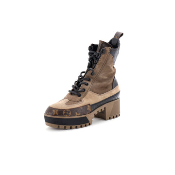 Louis Vuitton Women's Laureate Platform Desert Boots Leather with Suede