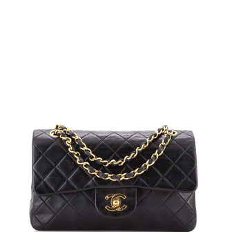 Chanel Vintage Classic Double Flap Bag Quilted Lambskin Small