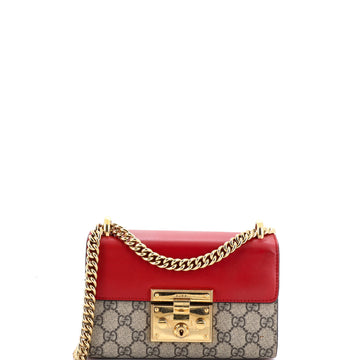 Gucci Padlock Shoulder Bag GG Coated Canvas and Leather Small