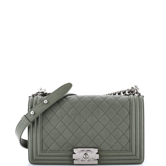 Chanel Boy Flap Bag Quilted Caviar Old Medium