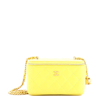 Chanel Pearl Crush Vanity Case with Chain Quilted Lambskin Small