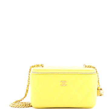 Chanel Pearl Crush Vanity Case with Chain Quilted Lambskin Small