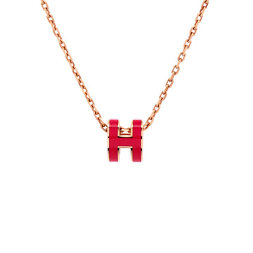 Hermes Pop H Pendant Chain Necklace Metal and Enamel Mini