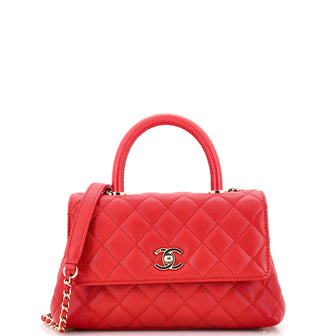 Chanel Coco Top Handle Bag Quilted Caviar Mini