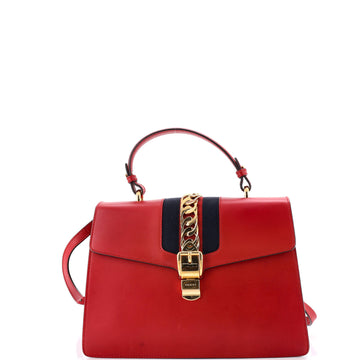 Gucci Sylvie Top Handle Bag Leather Medium