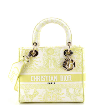 Christian Dior Lady D-Lite Bag Embroidered Canvas Medium