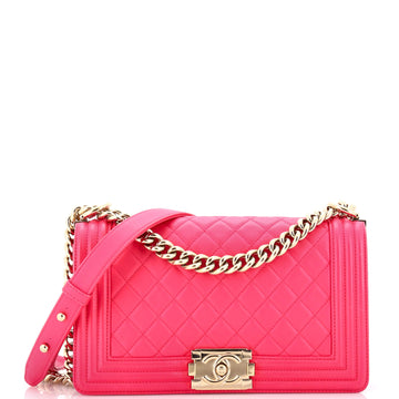 Chanel Boy Flap Bag Quilted Lambskin Old Medium