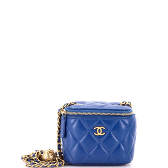 Chanel Pearl Crush Vanity Case with Chain Quilted Lambskin Mini