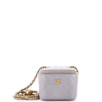 Chanel Pearl Crush Vanity Case with Chain Quilted Lambskin Mini