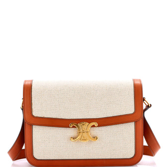 Celine Triomphe Shoulder Bag Canvas with Leather Medium