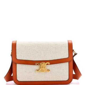 Celine Triomphe Shoulder Bag Canvas with Leather Medium