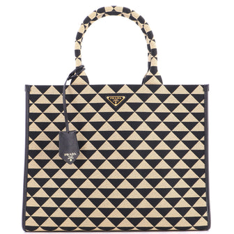 Prada Symbole Shopper Tote Jacquard Large