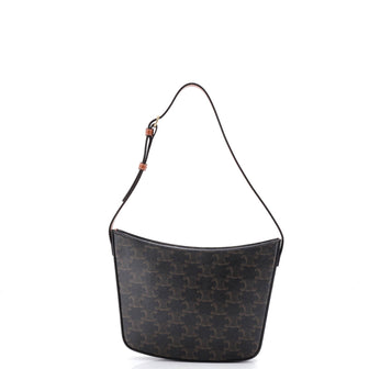 Celine Croque Hobo Triomphe Coated Canvas Medium