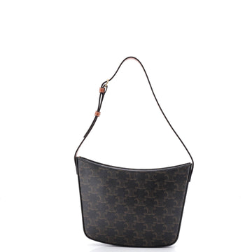 Celine Croque Hobo Triomphe Coated Canvas Medium