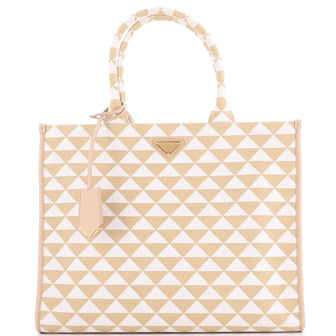 Prada Symbole Shopper Tote Jacquard Large