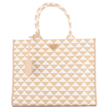 Prada Symbole Shopper Tote Jacquard Large