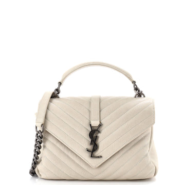 Saint Laurent Classic Monogram College Bag Matelasse Chevron Leather Medium