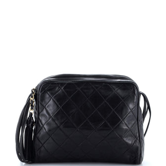 Chanel Vintage Camera Tassel Bag Quilted Leather Small