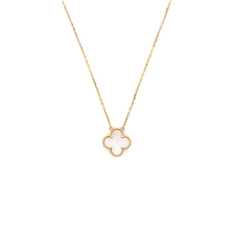 Van Cleef & Arpels Vintage Alhambra Pendant Necklace 18K Yellow Gold and Mother of Pearl
