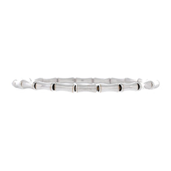 Gucci Bamboo Spring Bangle Bracelet 18K White Gold Extra Thin